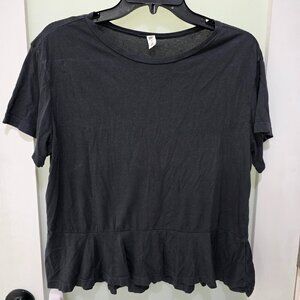 BP Women’s Grey Peplum Hem T-Shirt – Size S –‎ Casual Short Sleeve Top